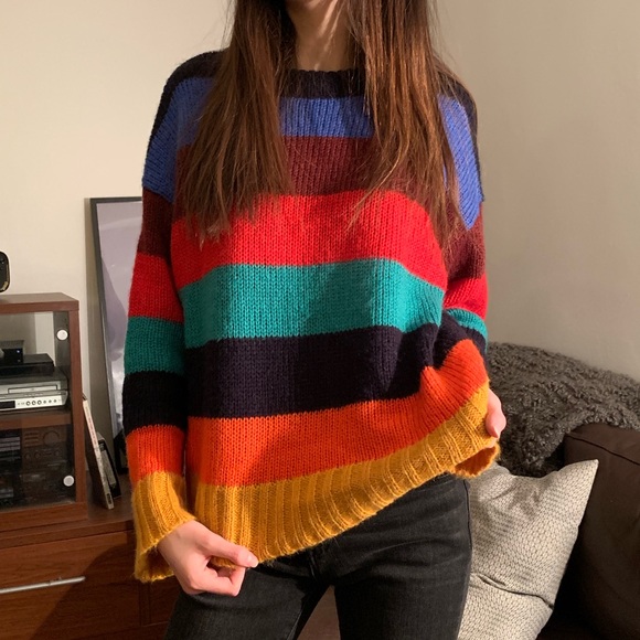 Urban Outfitters Sweaters - Rainbow Knit Crewneck
